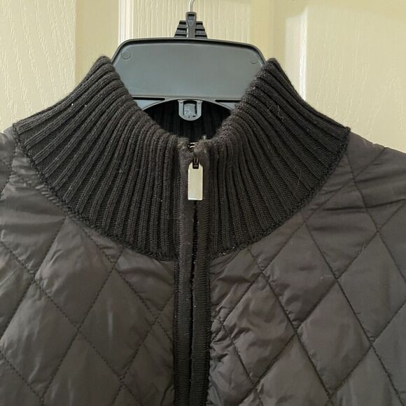 Codice Black Quilted Sweater Jacket Full Zip Men's Size 56 - Picture 4 of 11